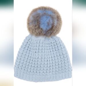 KYI KYI Women's Faux Fur Pompom Classic Beanie One Size